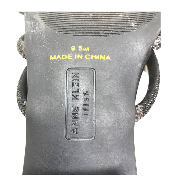 Anne Klein Nicoletta iFLex Sz 9.5 Black Block Heel Strappy Slide Sandals - Picture 8 of 8